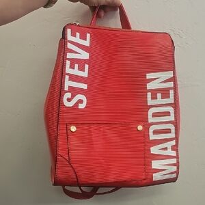 Steve Madden, Bold, Red, Unisex, Backpack, Streetwear, Casual, Festival, Travel